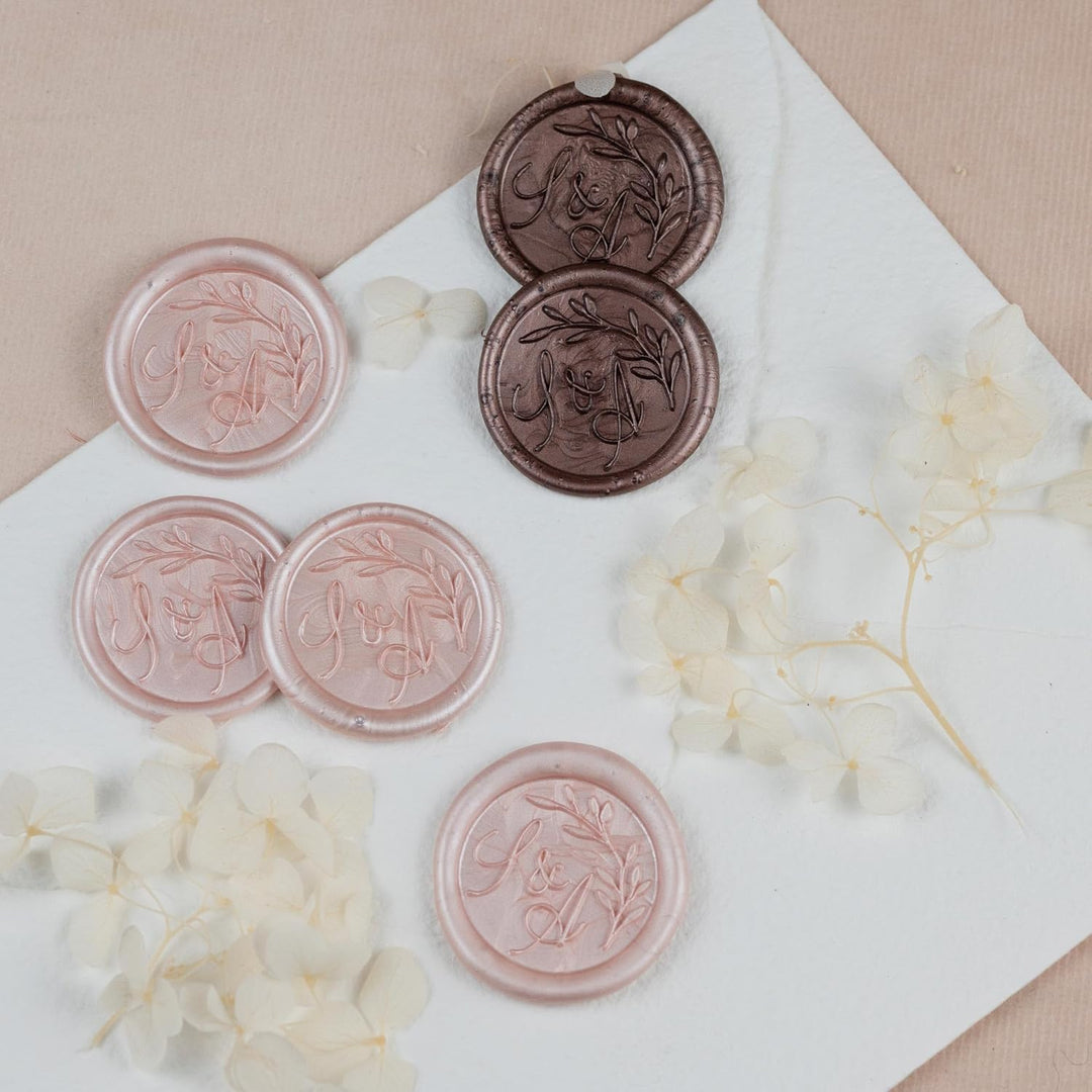 gravurART Siegelstempel personalisiert mit Initialen - Persönliche Siegel auf Einladungen oder Save