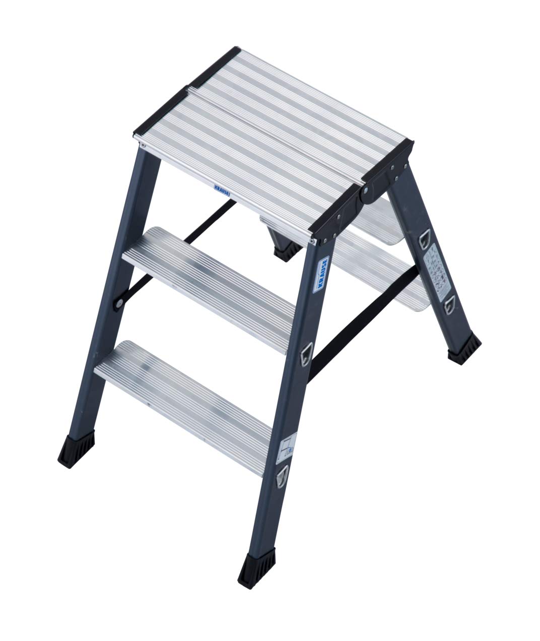 KRAUSE Doppelleiter Sepro D eloxiert, 2 x 3 Stufen, 125804