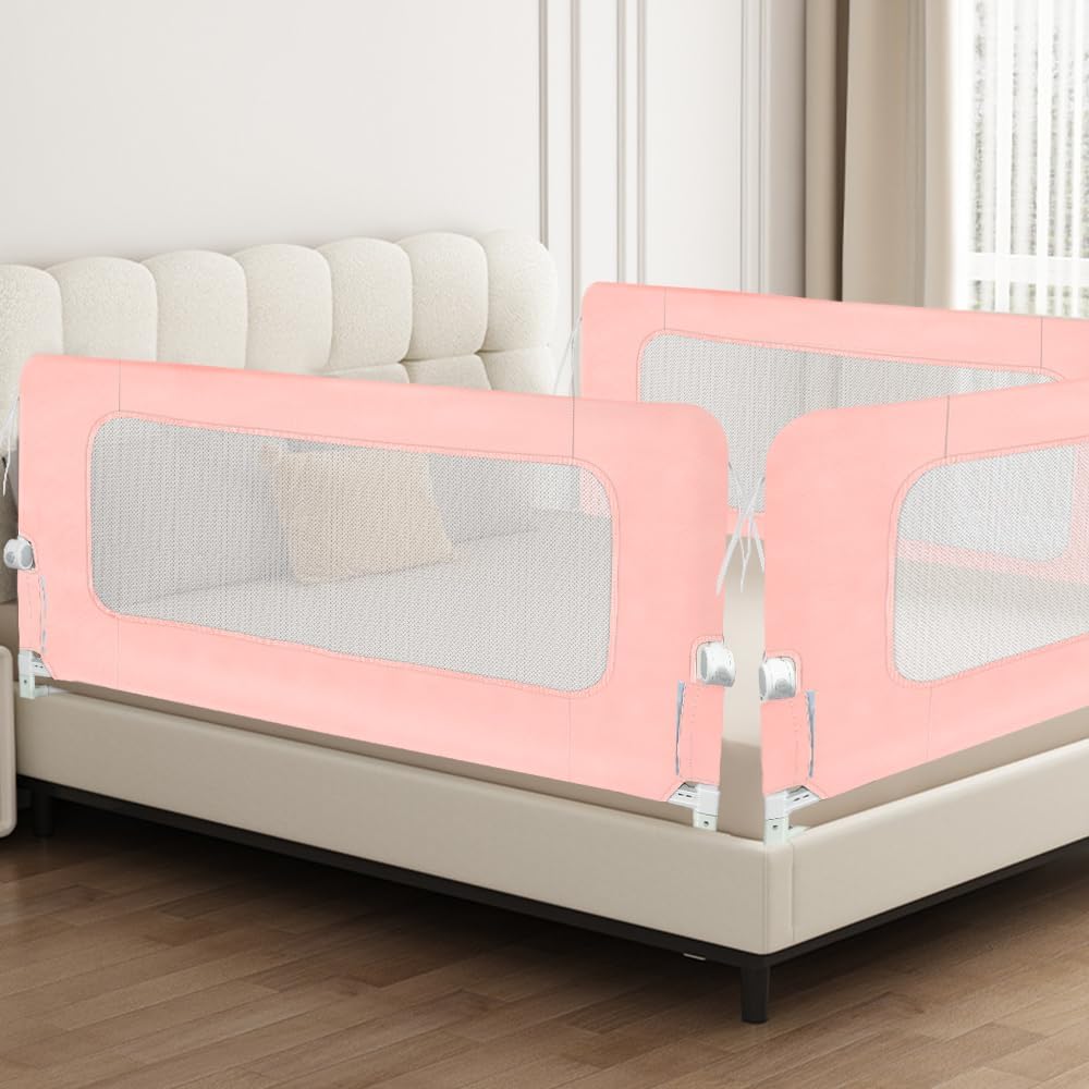 OHMG Bettgeländer,Sicherheitsgitter für Kinder,Sicherheitsgitter für Bett,höhenverstellbar,tragbar,B