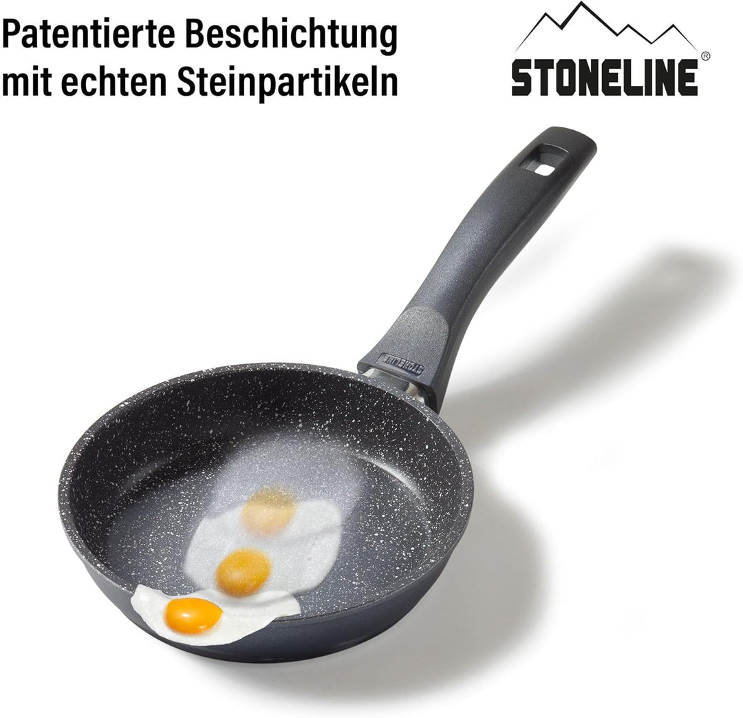 STONELINE® Bratpfanne 16 cm, auch für öl-und fettfreies Braten, kratzfeste Antihaftbeschichtung mit