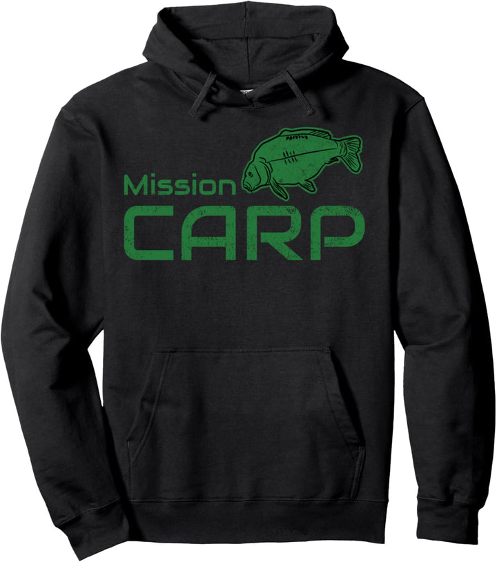 Geschenk Karpfenangler Spiegelkarpfen Angler MISSION CARP Pullover Hoodie