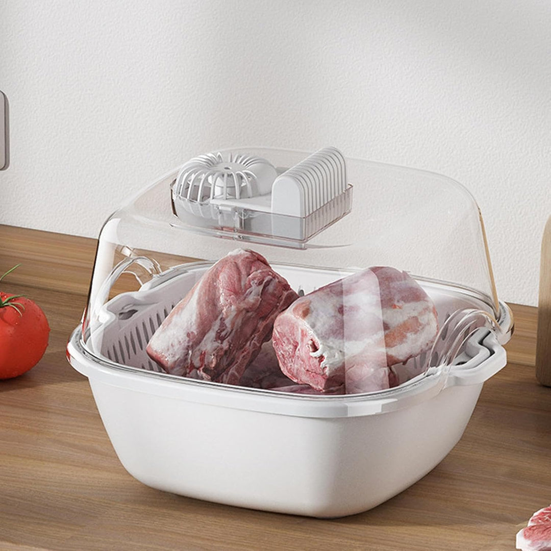 Meat Defroster, 4 in 1 Thawing Machine, Kitchen Food Defroster 11.02x10.24in, Drain Hole Design, Kit