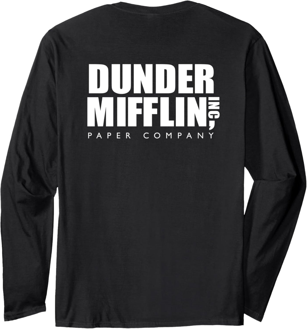 The Office Dunder Mifflin Logo linke Brust und Rücken Langarmshirt