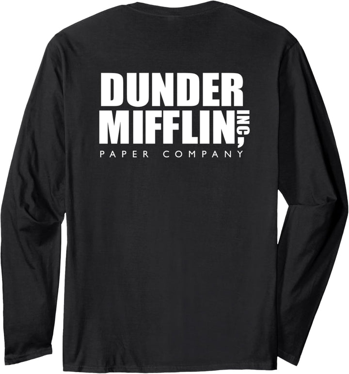 The Office Dunder Mifflin Logo linke Brust und Rücken Langarmshirt