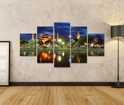 Bild auf Leinwand Blaue Moschee Istanbul Türkei Wandbild Poster Kunstdruck Bilder Format: 170x80cm -