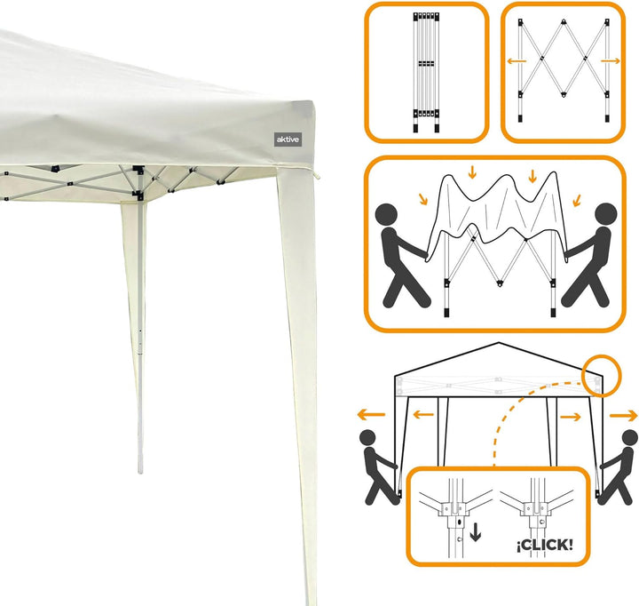 AKTIVE Faltpavillon Gartenpavillon Beige 61055, beige