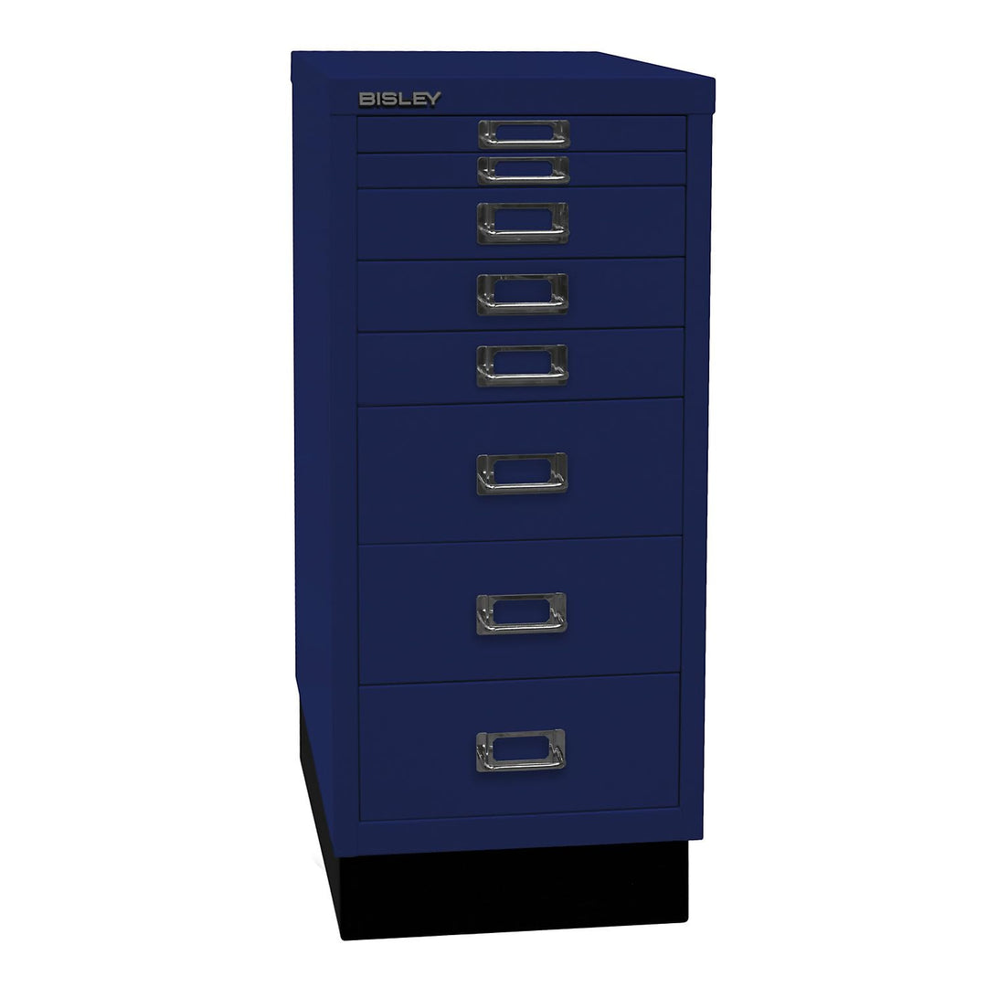 BISLEY MultiDrawer, 29er Serie mit Sockel, DIN A4, 8 Schubladen, Metall, 639 Oxfordblau, 38 x 27.9 x