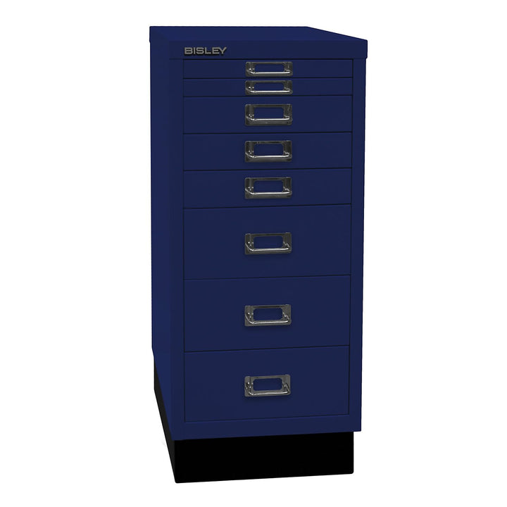 BISLEY MultiDrawer, 29er Serie mit Sockel, DIN A4, 8 Schubladen, Metall, 639 Oxfordblau, 38 x 27.9 x