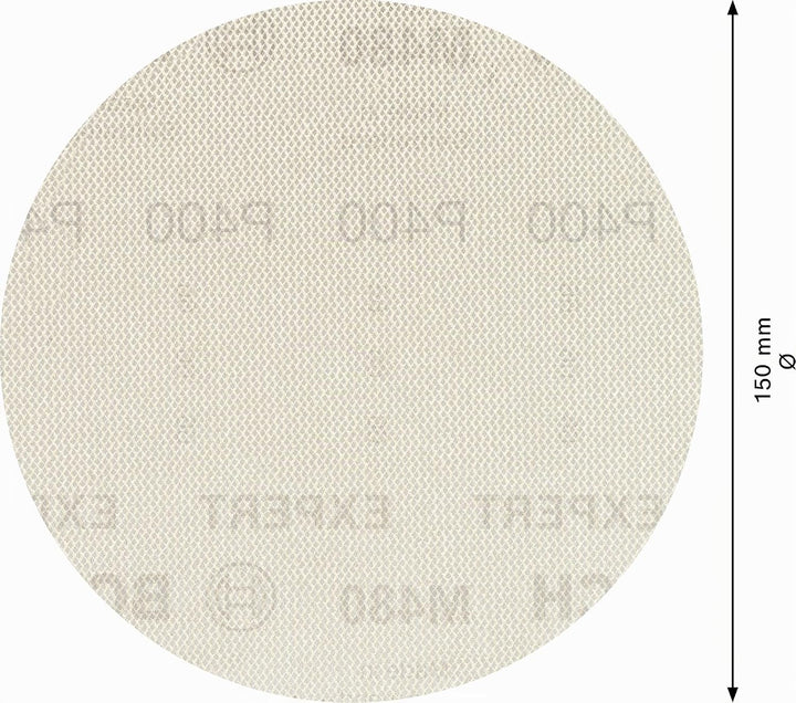 Bosch Accessories 50x Expert M480 Schleifnetz (für Hartholz, Farbe auf Holz, Ø 150 mm, Körnung 400,