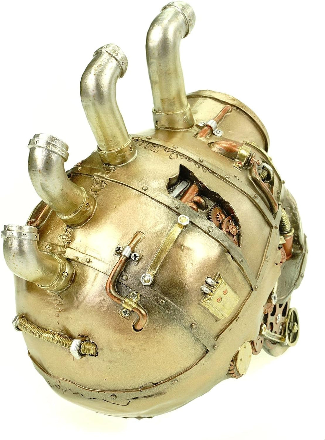 Vogler 839-1396 Totenschädel Steampunkschädel U-Boat mit 3 Periscopen messingfarben 21 cm Totenkopf