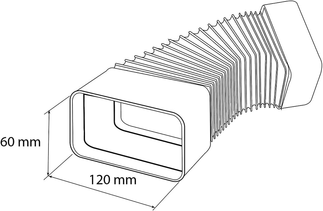 Die Belüftung cgf126b Flexible Kupplung für Belüftung kanalisierten Abschnitt 120 x 60 mm