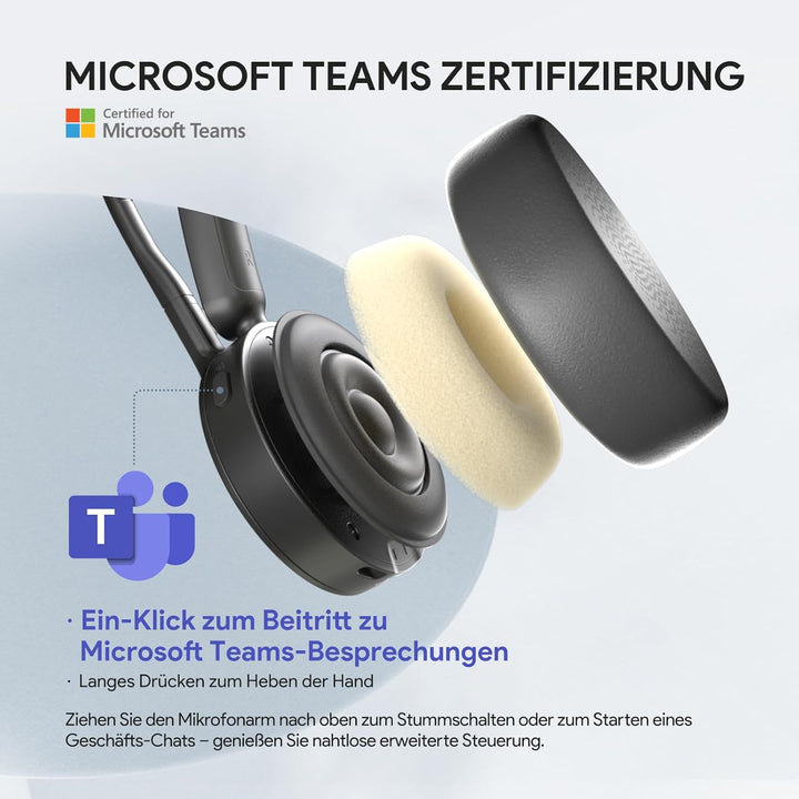 Yealink BH70 Mono Bluetooth Headset mit Mikrofon für Homeoffice, Microsoft Teams Zertifiziertes Blue