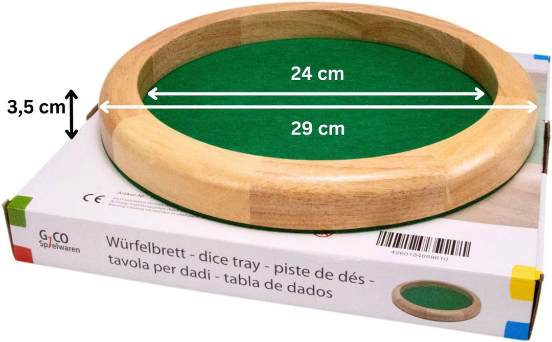 GICO Würfelteller/Würfelbrett rund und gross aus Holz Durchmesser 29 cm H 3,5 cm 7955