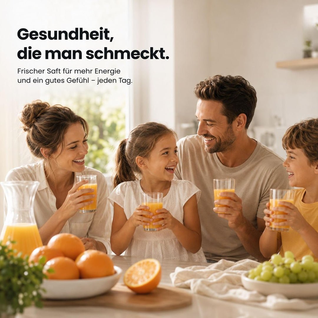 Sommertal Saftpresse CP850 mit starkem 850W Motor, elektrische Orangenpresse inkl. 2 Presskegel, man