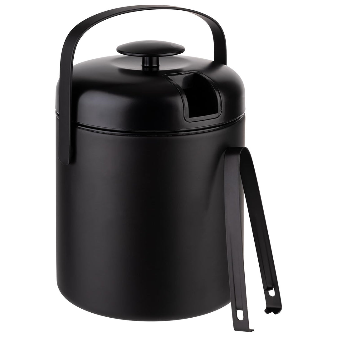 APS 36016 Eiseimer-Set in schwarz, Ø 14 cm, H: 22 cm, 1,3 Liter Schwarz 1,3 Liter, Schwarz 1,3 Liter