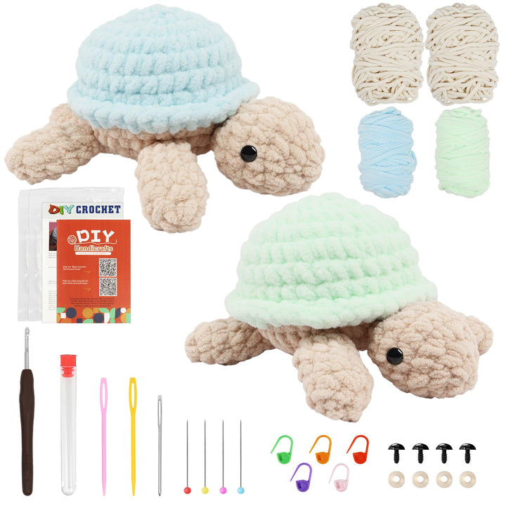 Rosedreamer Häkeln für Anfänger Tiere Häkelset 2 Stück Schildkröte Strickset für Erwachsene Häkelset