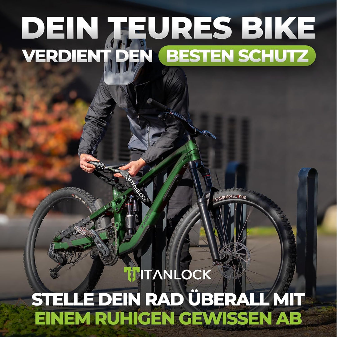 Fahrradschloss Kettenschloss Diebstahlsicher [REFLEKTIEREND] + Leichter Transport Rostfrei Sicherhei