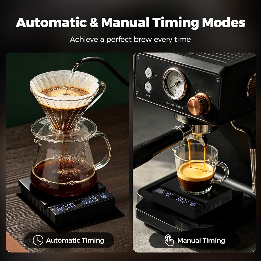 Kaffeewaage mit Timer, 0,1g Feinwaage für Espresso