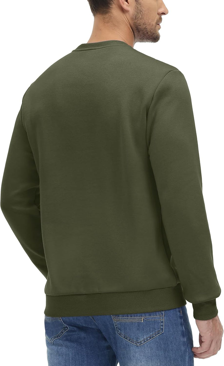TACVASEN Fleecepullover Herren Sweatshirt Gefüttert Winter Warme Sport Langarmshirt Rundhals Outdoor
