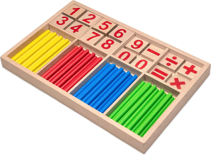 Natureich Montessori Mathematik Spielzeug Material aus Holz Einmaleins Spiel zum Zahlen 1x1 Addition
