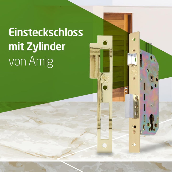 AMIG 8292 – Schloss 340 Messingüberzug Bunt, Bunt