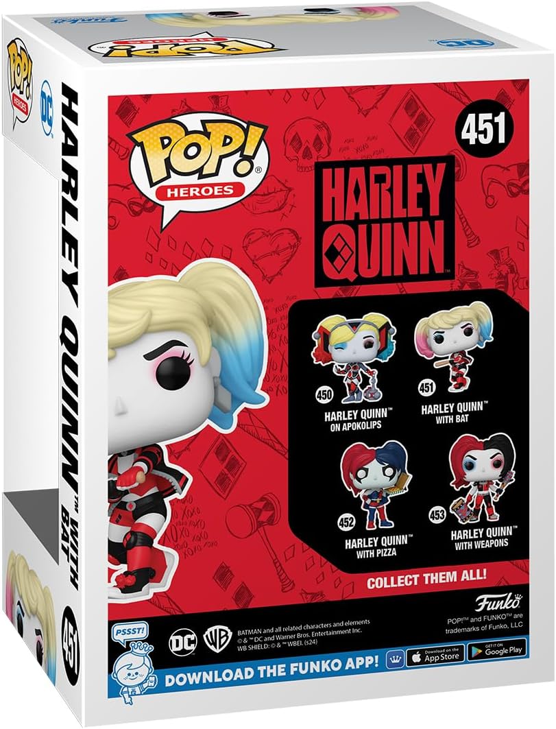Funko Pop! Heroes: DC - Harley Quinn mit Bat - Vinyl-Sammelfigur - Geschenkidee - Offizielle Handels