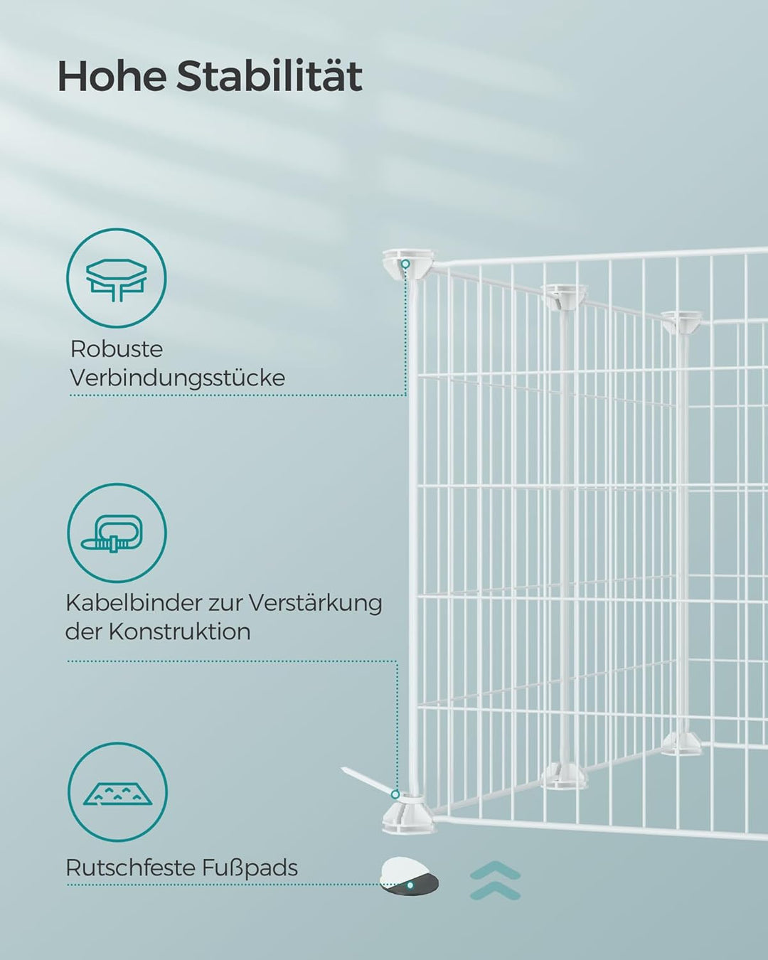 SONGMICS Freilauf, DIY-Kleintiergehege, KleintierkÄfig, Welpenauslauf, Kaninchen, Meerschweinchen, M