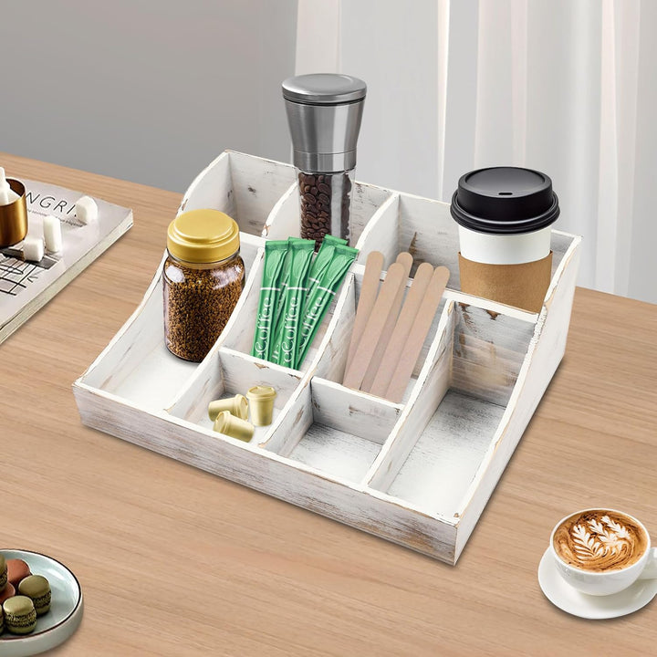 LOIRIIC 9 Fächer Holz Kaffee Gewürz Organizer Kaffee Organizer Gewürz Halter Organizer Küchengeschir