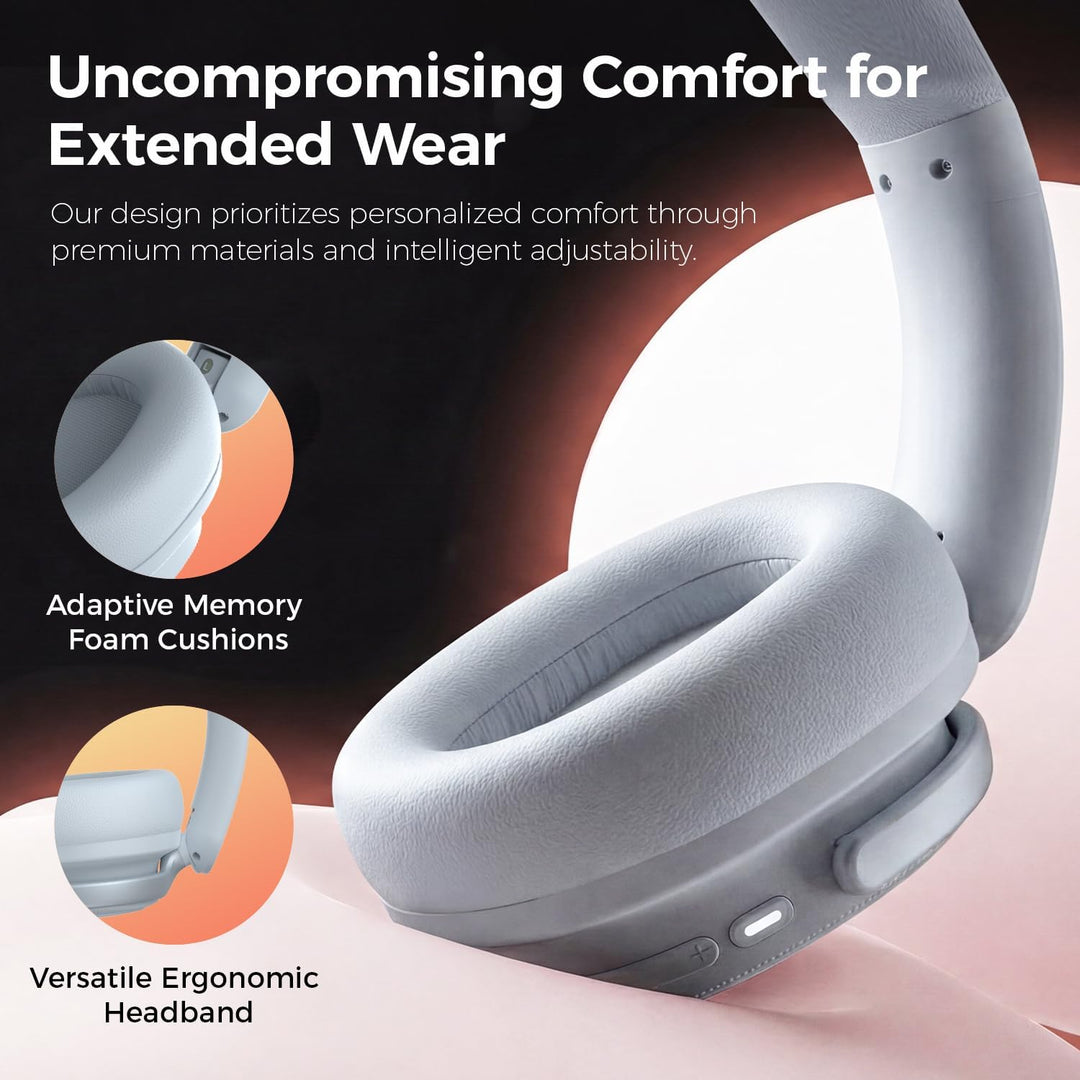 havit SPACE NC01H Hybrid Active Noise Cancelling Kopfhörer, Over Ear Bluetooth Kopfhörer mit 4 Mic E