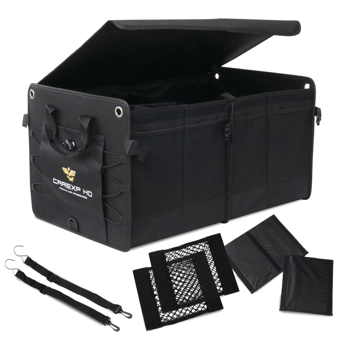 Kofferraum Organizer mit Deckel - Faltbare Kofferraumtasche als praktischer Auto Organizer inkl. Sei