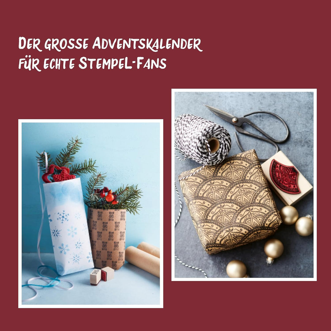 Adventskalender Stempel-Glück. Mit mehr als 24 Stempeln, Anleitungsbuch und weiterem Zubehör