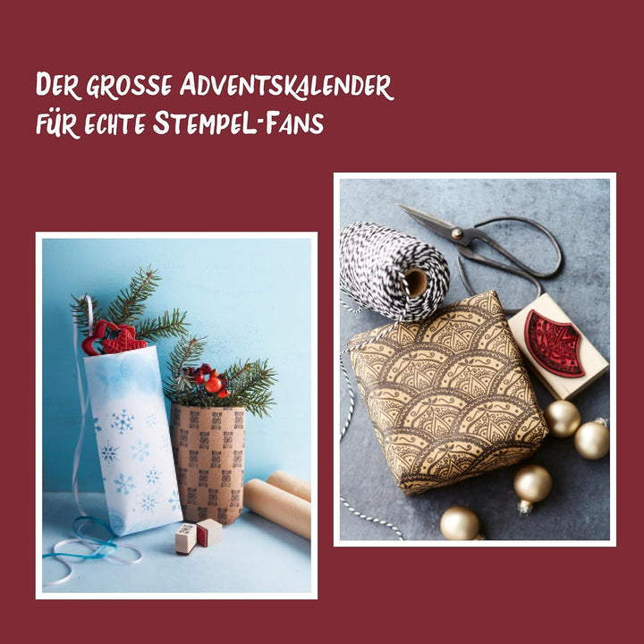 Adventskalender Stempel-Glück. Mit mehr als 24 Stempeln, Anleitungsbuch und weiterem Zubehör