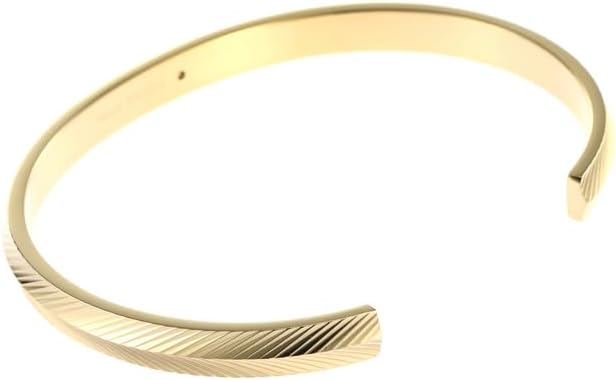 Fossil Damen Edelstahl mit offener Manschette Armspange Bernstein-Gold, Bernstein-Gold