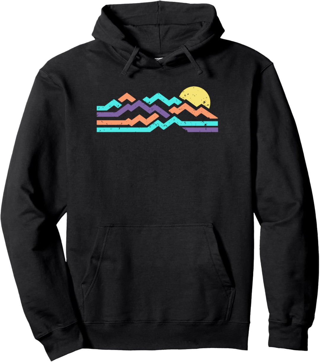 Trendy Multicolored Mountain Range Pullover Hoodie