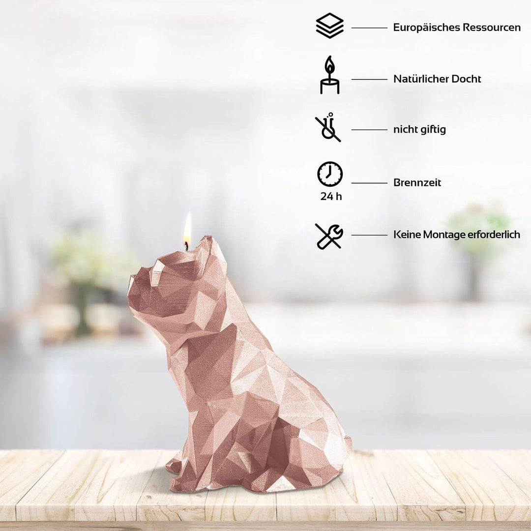 Candellana Handmade Bulldog Low-Poly Kerze Geschenk- Lustig - Dekorative Kerze - Home Décor - Gesche