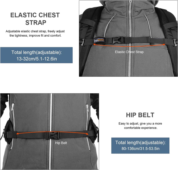 MOUNTAINTOP 40L Wanderrucksack Herren Damen Trekkingrucksack Outdoor Rucksäcke mit für Camping Wande