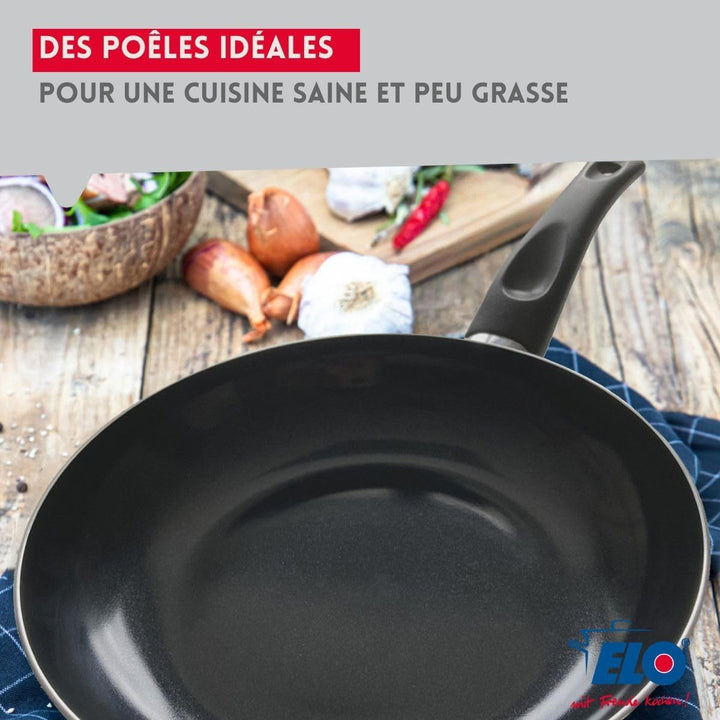 ELO 9749250 Kochgeschirr-Set, 7-teilig, 3 Bratpfannen 20, 28 und 32 cm, 4 Kochtöpfe 12, 14, 20 und 2
