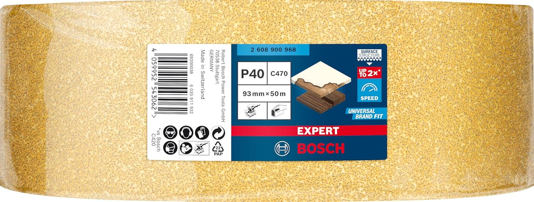Bosch Professional 1x Expert C470 Schleifpapierrolle (für Hartholz, Farbe auf Holz, Breite 93 mm, Lä