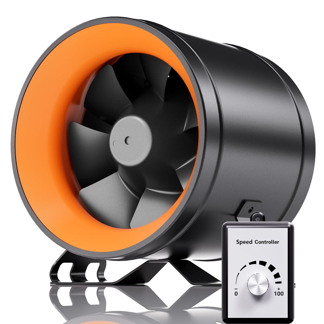 Hon&Guan EC Rohrventilator 150mm Regelbar mit Drehzahlregler,689 m³/h Rohrlüfter Hoher Luftdruck EC-