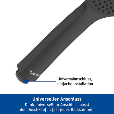 Duravit Universal Duschkopf, Duschbrause Strahlart Rain, Handbrause rund (Ø 110 mm), Brausekopf mit