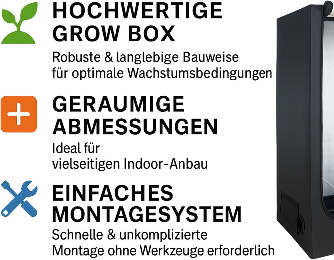 Weedness Grow Box für Indoor Zucht 300x150x200 – Lichtdicht mit hoher Reflektion Zuchtzelt Growschra