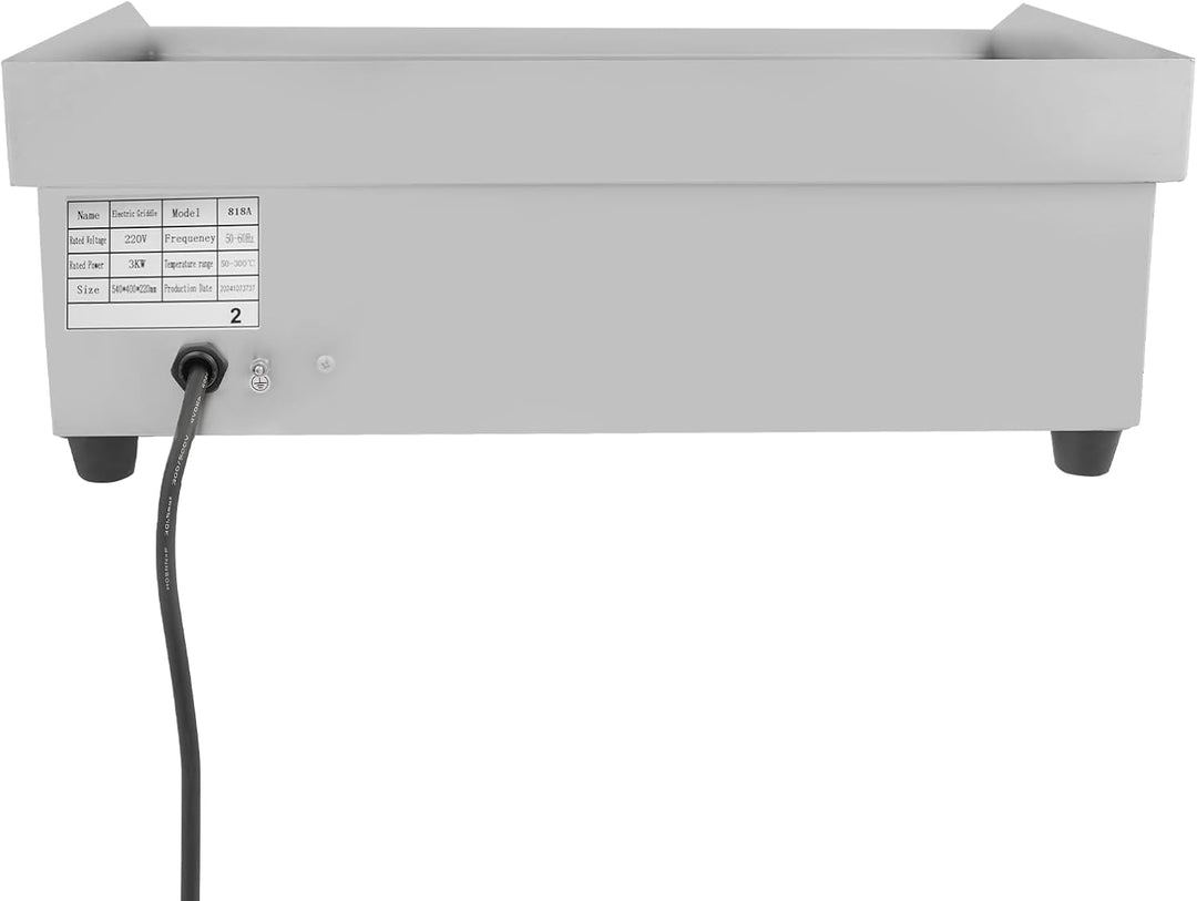 Elektrische Tischgrills 3000W Gastro Grillplatte 55x43cm, Kommerzieller Elektrogrill mit 8mm verdick