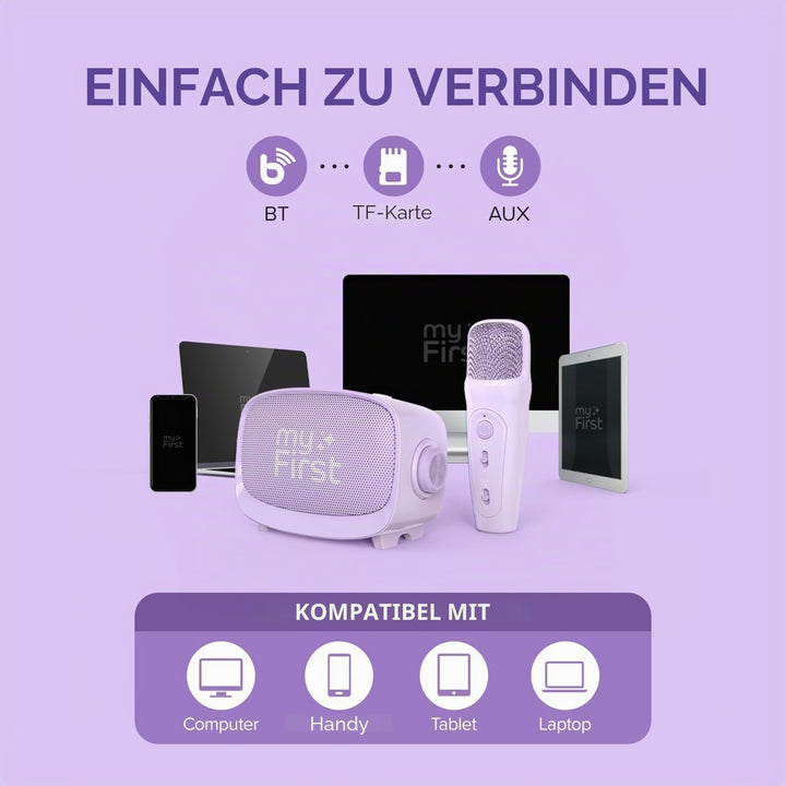 myFirst Voice 2 Karaoke für Kinder – Tragbare kabellose Karaoke-Maschine mit Bluetooth, Echo-Verstär