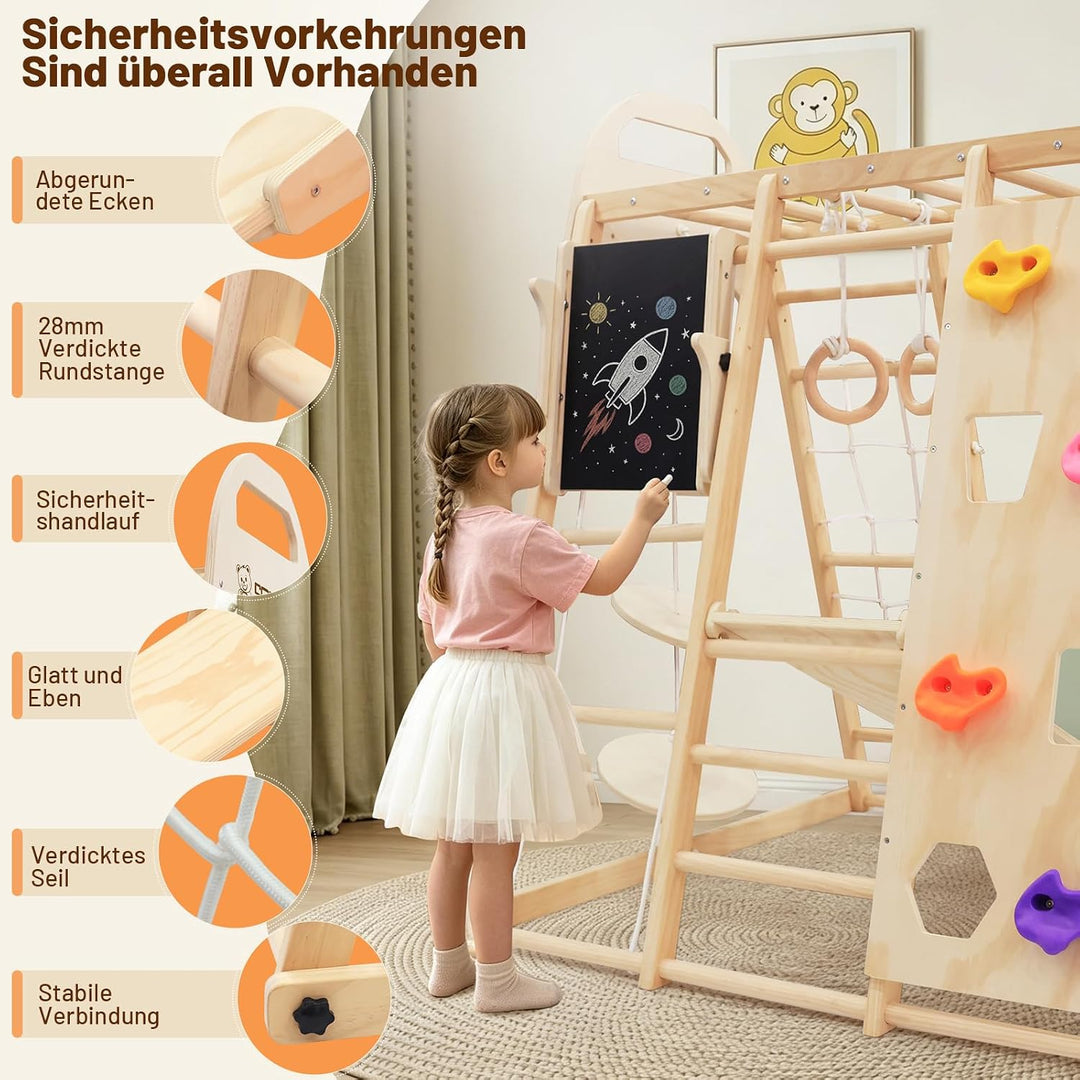 Klettergerüst Indoor, Gross&amp;Klappbar, Spielplatz für Kinderzimmer