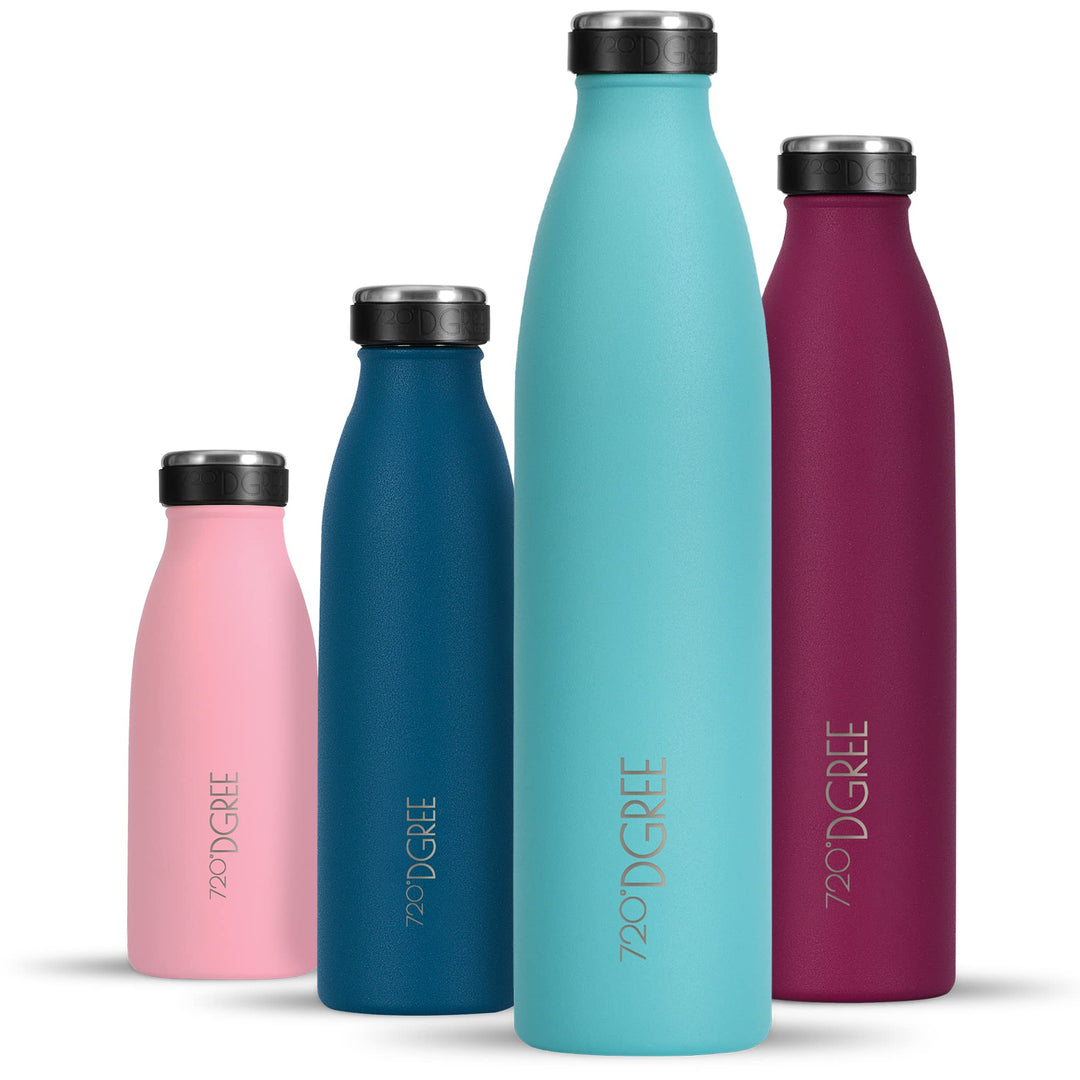 720°DGREE Edelstahl Trinkflasche “milkyBottle” - 750ml - BPA-Frei, Auslaufsicher, Kohlensäure geeign