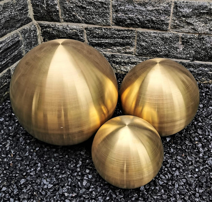 Dekokugel aus Edelstahl 40 cm Edelstahl Gold matt gebürstet Dekorationskugel Edelstahlkugel