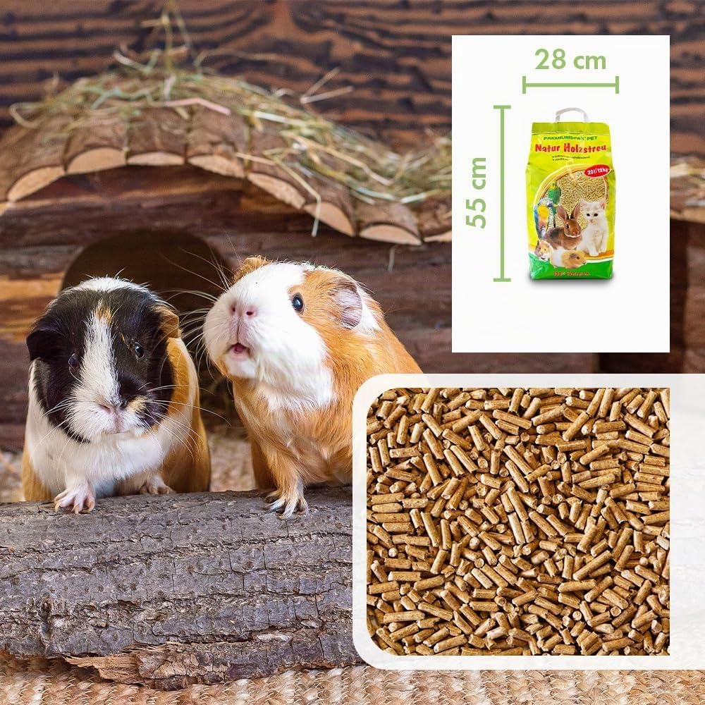 Kleintierpellets Naturholz-Pellets als Einstreu - 10 oder 20 Liter- Kleintierstreu für Hamster, Kani