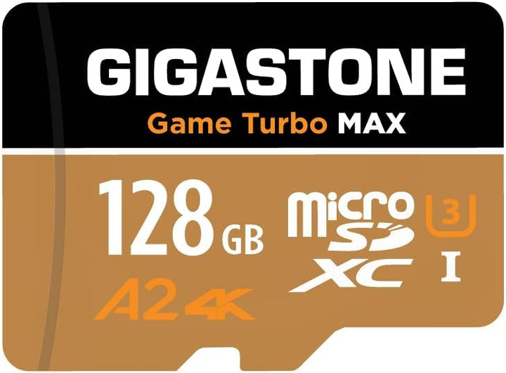 [5 Jahre kostenlose Datenwiederherstellung] GIGASTONE 128GB Micro SD Karte, Game Turbo MAX, bis zu 1