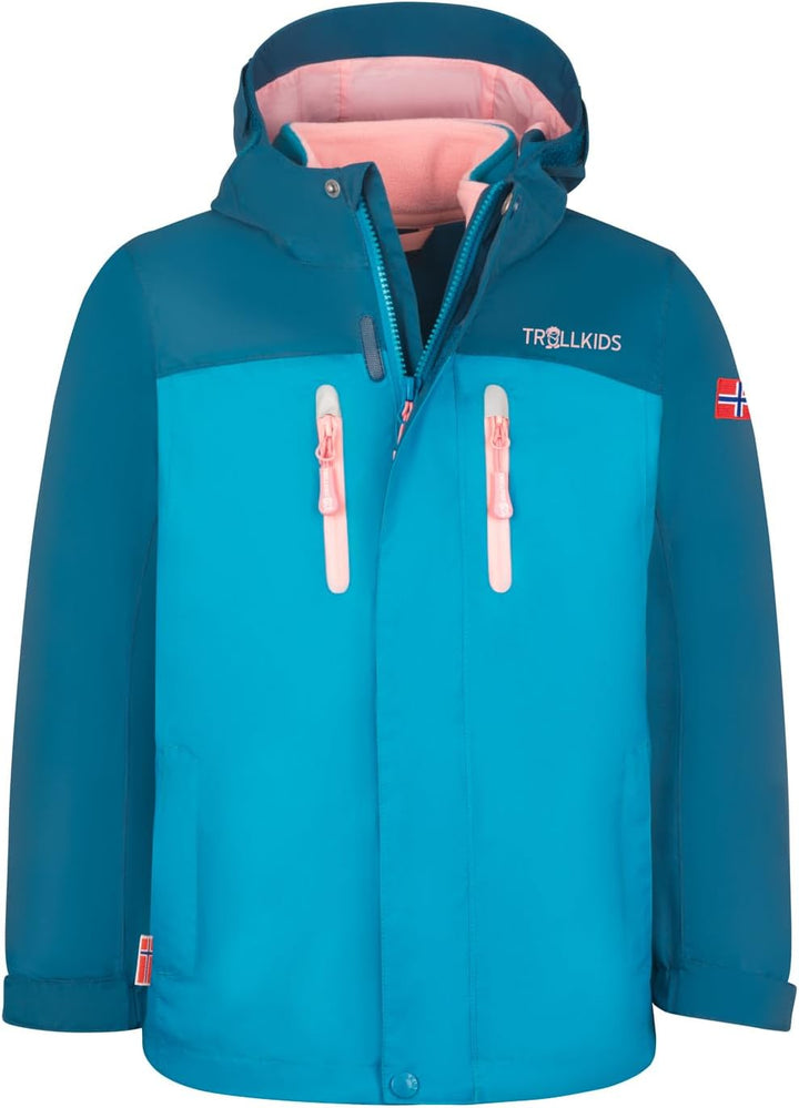Trollkids Girls Bryggen 3in1 Jacket 104 Harbor Blue, 104 Harbor Blue