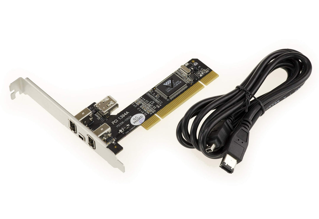 KALEA-INFORMATIQUE PCI-zu-FireWire 400 IEEE1394a 3+1-Port-Controller-Karte mit VIA-Chipsatz. Mit abg